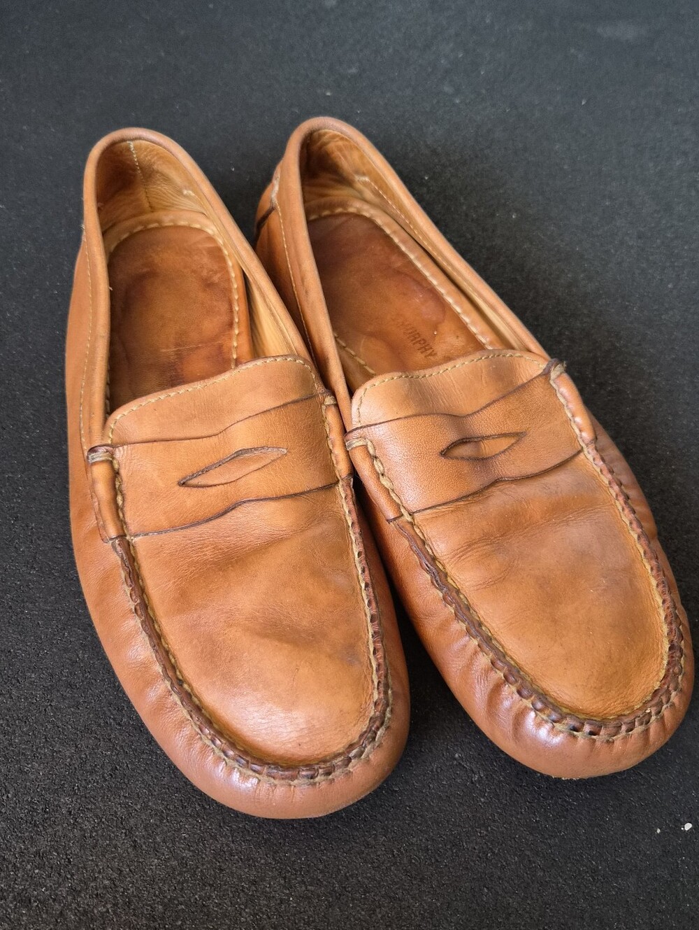 Johnston & Murphy Classic Men's Leather Penny Loafers in Tan